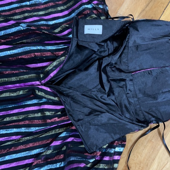 MILLY Angie Stripped organza halter gown - Picture 8 of 11